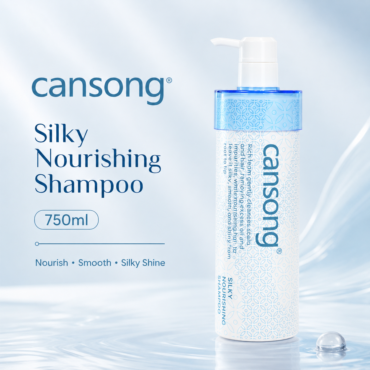 Herbal Keratin Smooth Shiny Hair Shampoo Salon Hair Care with Anti-Frizz Refreshing and Nourishing Formula Free Sample
