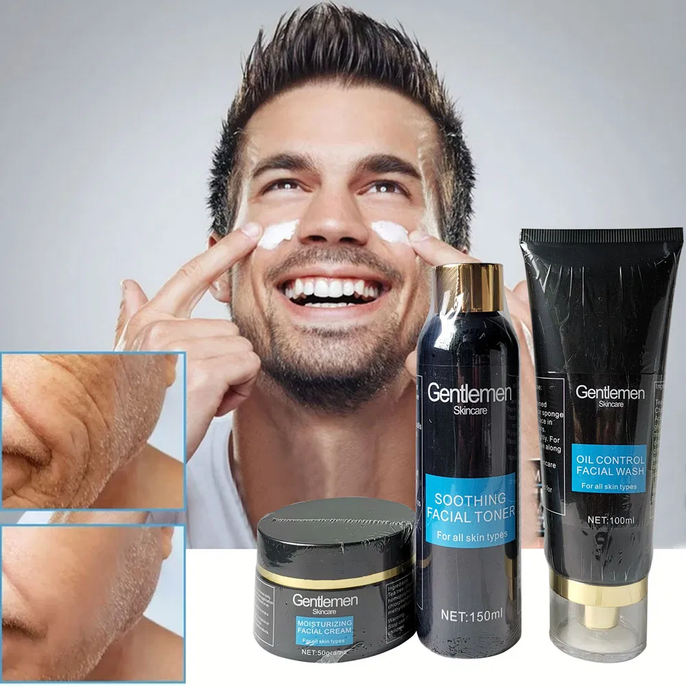Private Label Face Wash Exfoliating Whitening Moisturizing Cream Vitamin C Black Owned Men Skin Care Professional Skincare Men