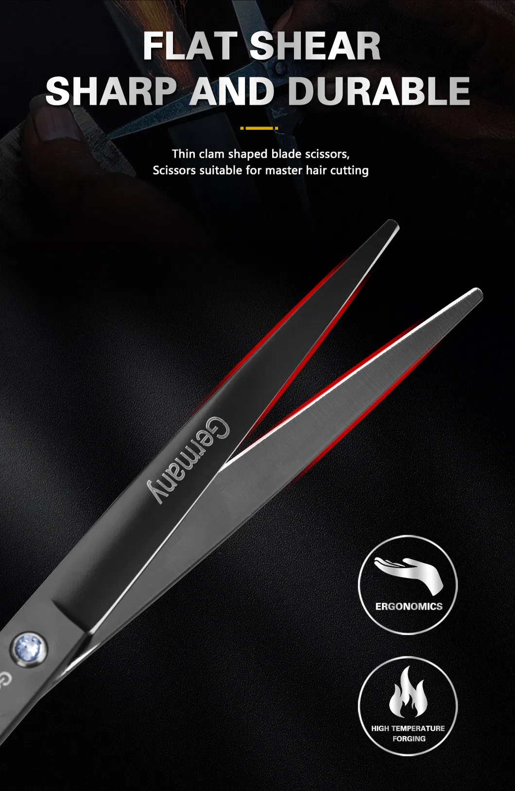 Four Sizes Scissor Black Professional Hairdresser Beauty Products Beauty Instrument