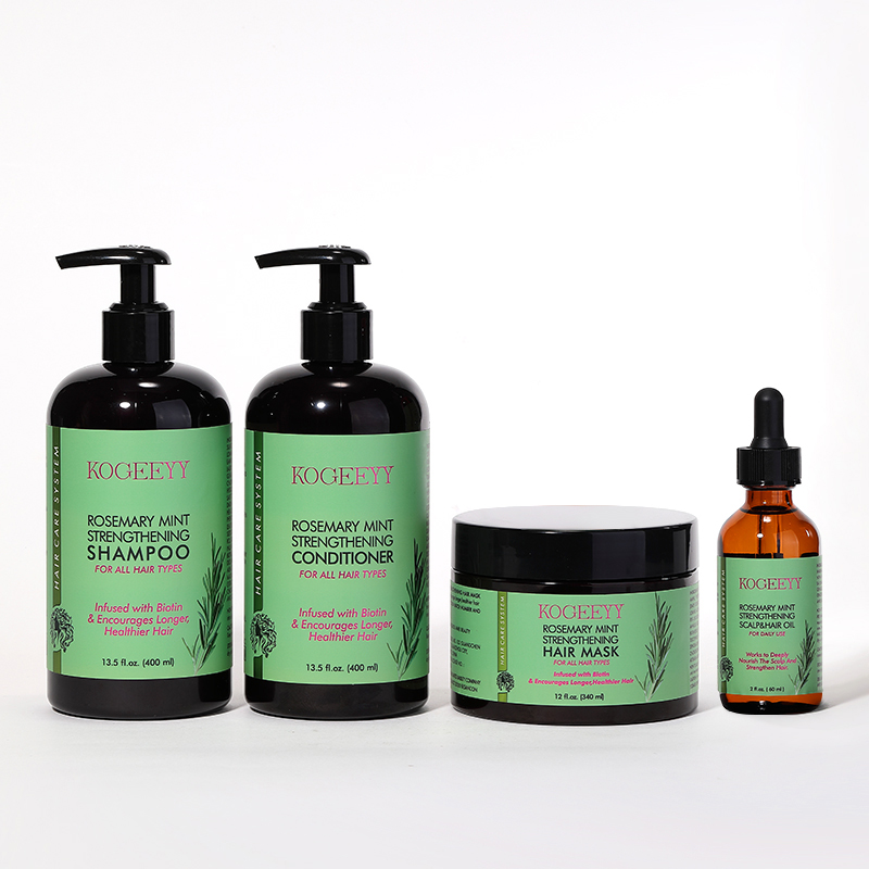 KOGEEYY Private Label Rosemary Mint Anti Hair Loss Treatment Mask Growth Products Shampoo and Conditioner Hair Wash and Care Set