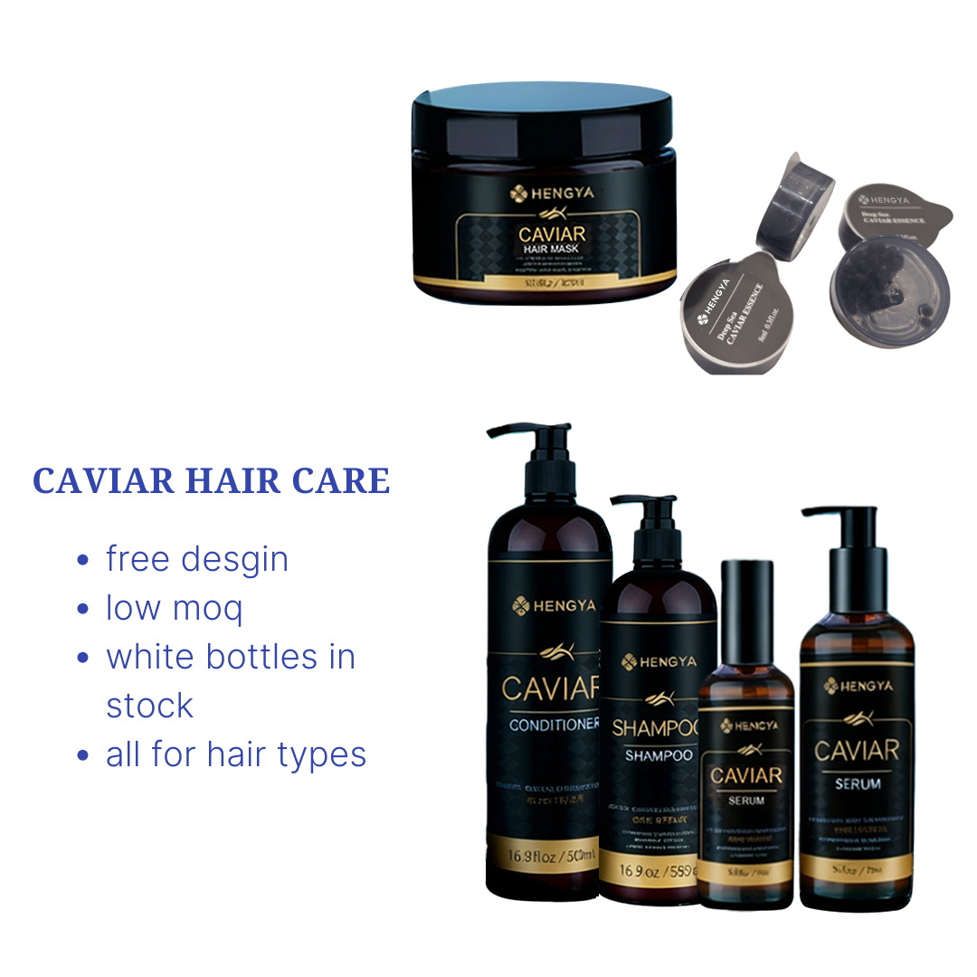 Custom Logo Salon Professional Caviar Essence Shampoo and Conditioner Luxury Caviar Hair Care Shampoo for Frizzy Damaged Hair