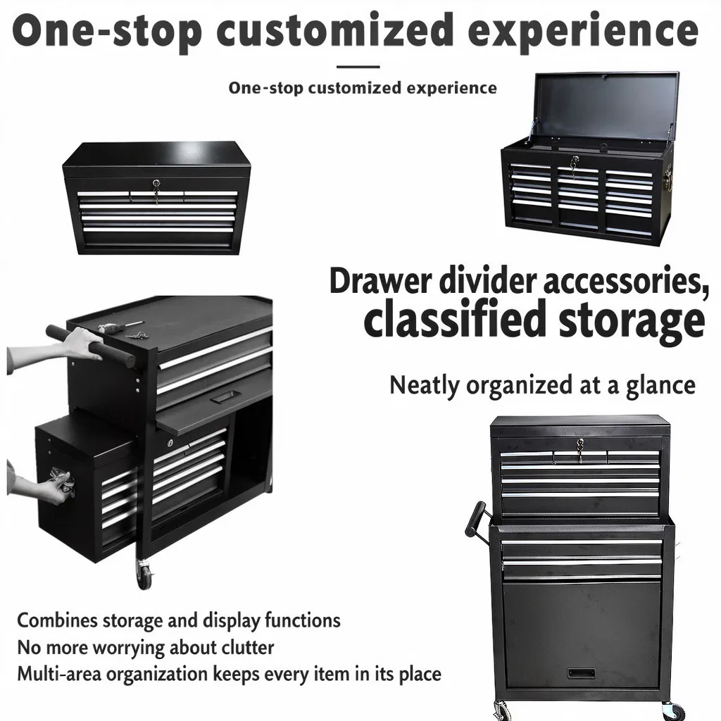 Professional Rolling Barber Station with Lockable Casters