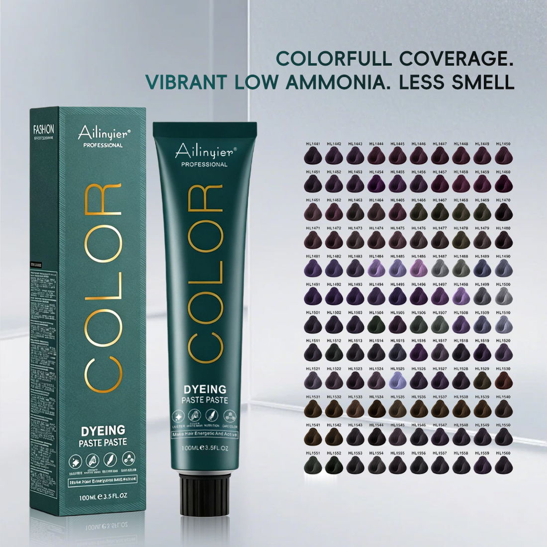 Permanent Hair Dyes Ammonia-Free Professional Salon Hair Coloring Cream Color Long Lasting Hair Dye Cream With Plant Formula