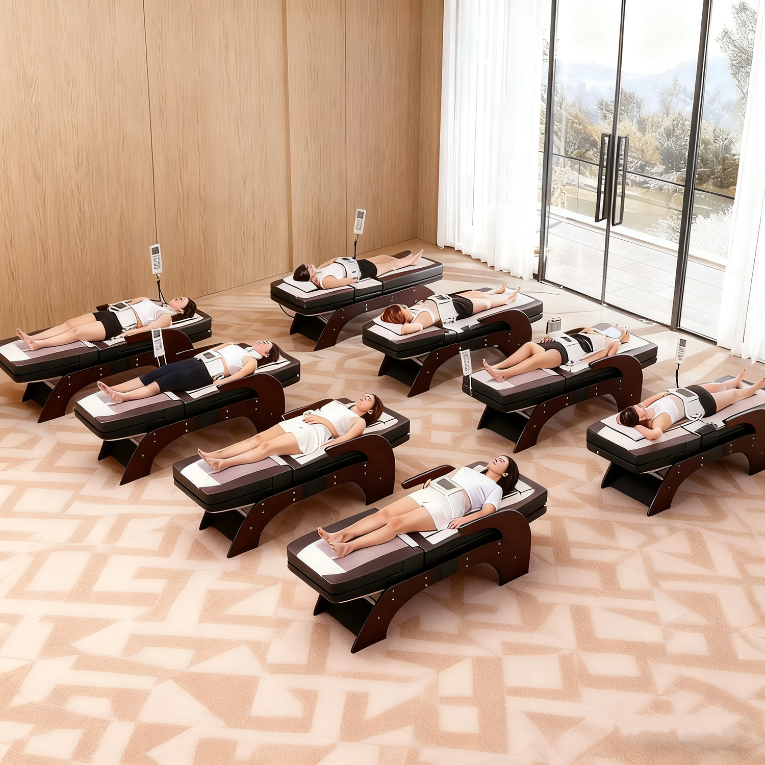 New Spa Beauty Therapy Infrared Heated Health Care Spine Full Body Jade Rolling Robotic Massage Bed For Saving Manual Labor Cost
