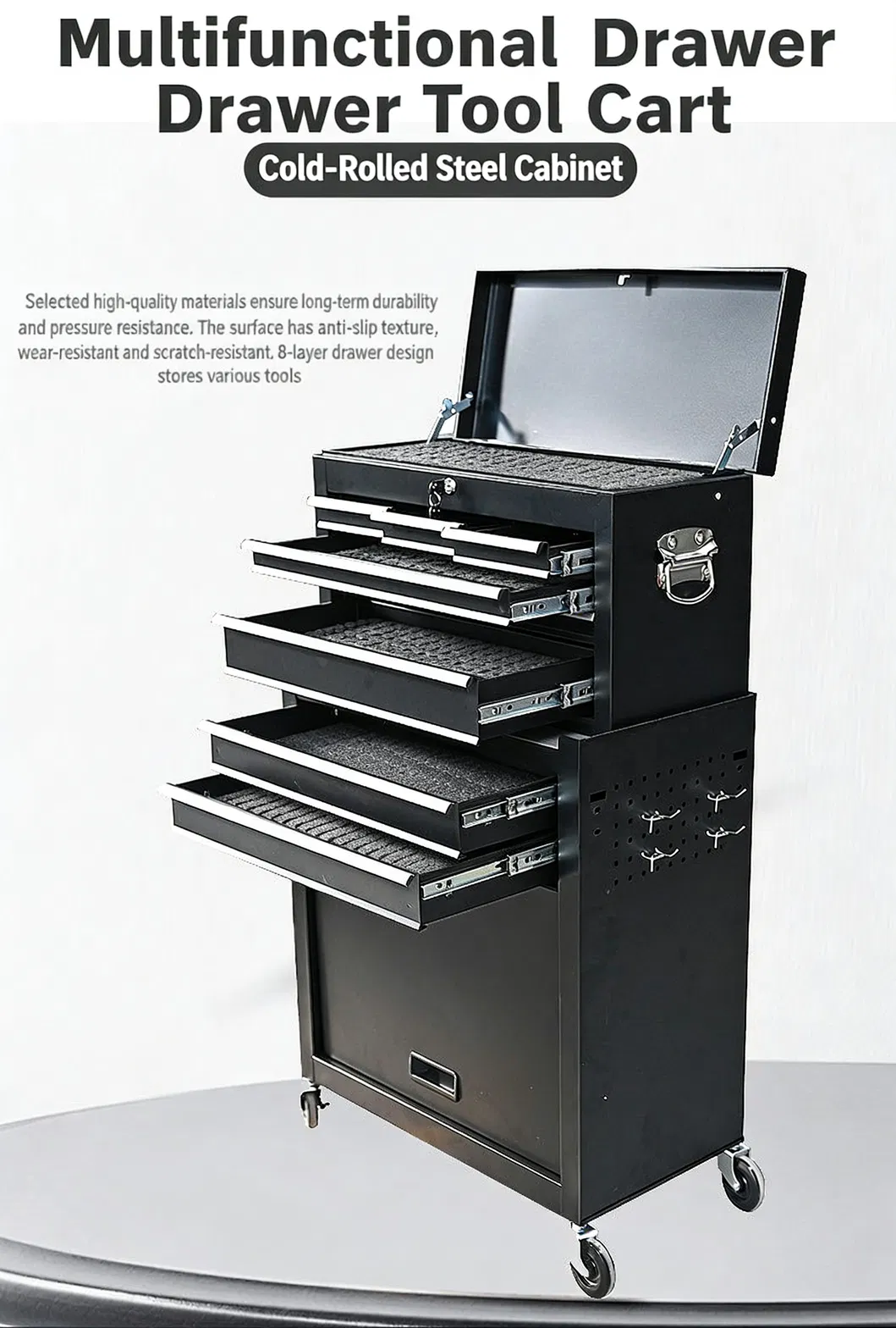 Professional Rolling Barber Station with Lockable Casters