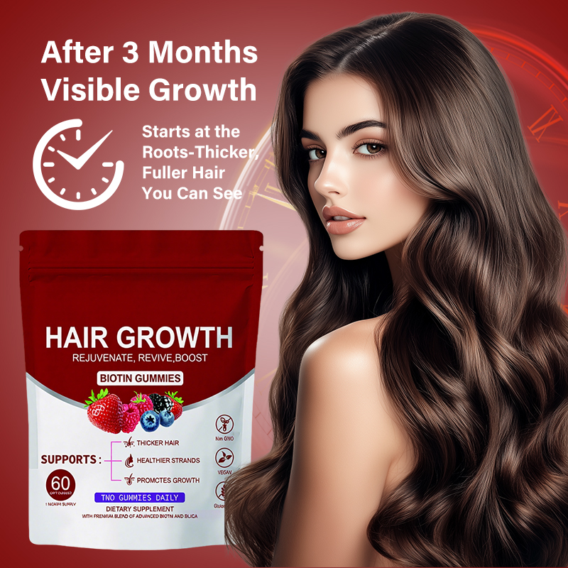 Hair Growth Gummies With Biotin Vitamin C E Supports Healthy Hair Skin &amp; Nail Care Hair Gummies Biotin Gummies