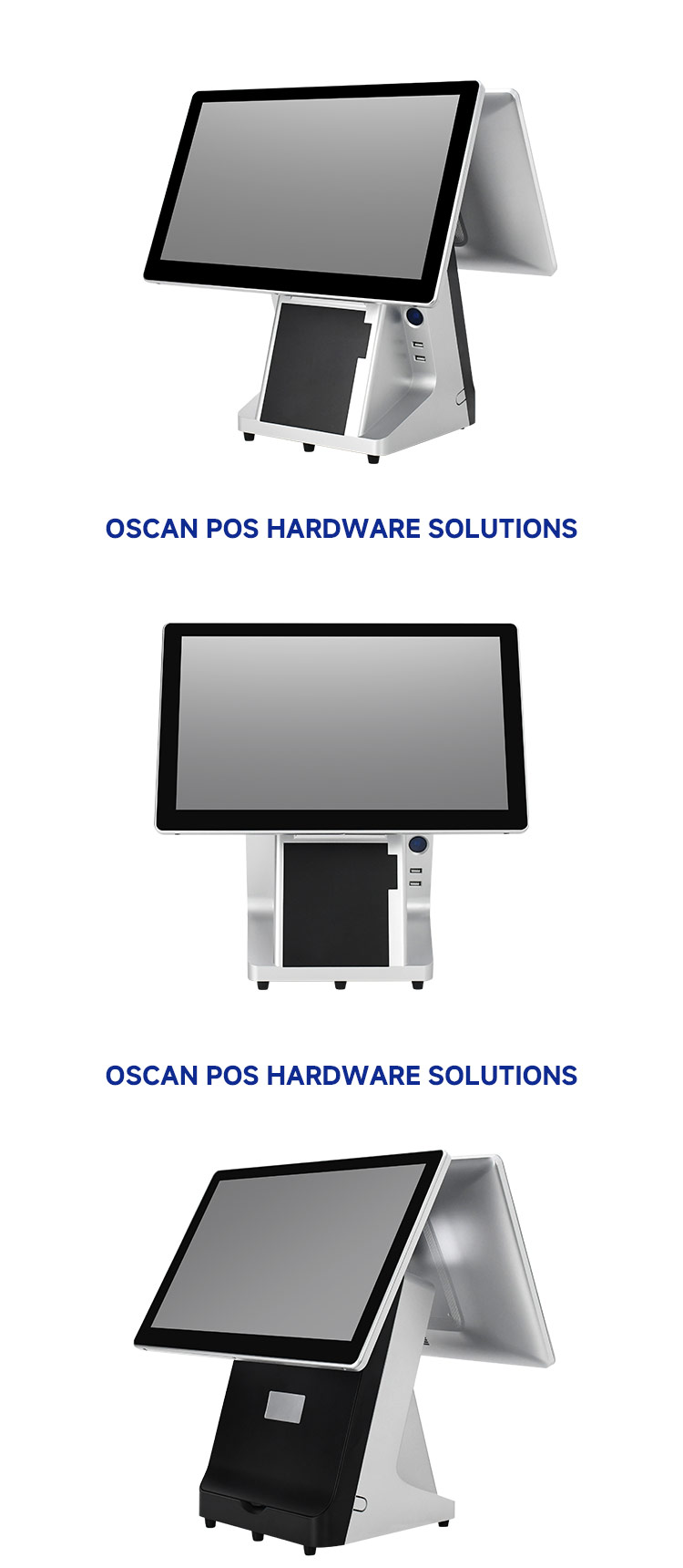 Cash Register Terminal Android Windows 15.6inch Dual Touch Screen POS System For Restaurants Stores And Beauty Hair Salon