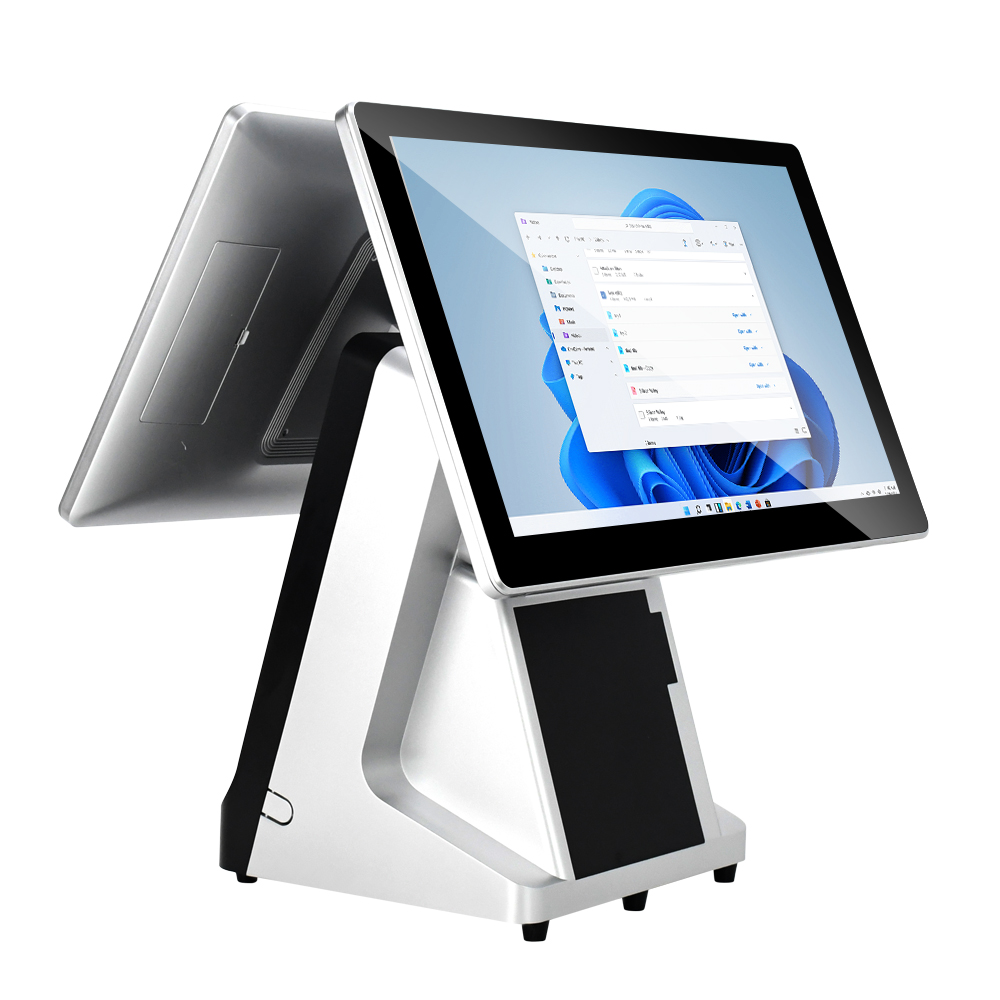 Cash Register Terminal Android Windows 15.6inch Dual Touch Screen POS System For Restaurants Stores And Beauty Hair Salon