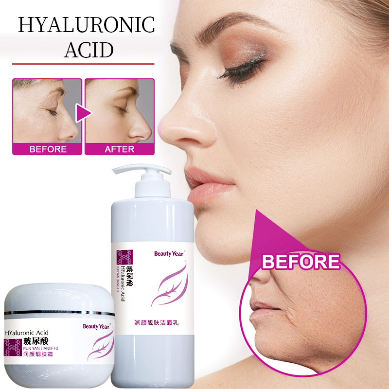 Beauty Product Long-lasting Hydration Moisturizing Nourishing Hyaluronic Acid Cream Mask Essence Cleansing Salon Skin Care Set