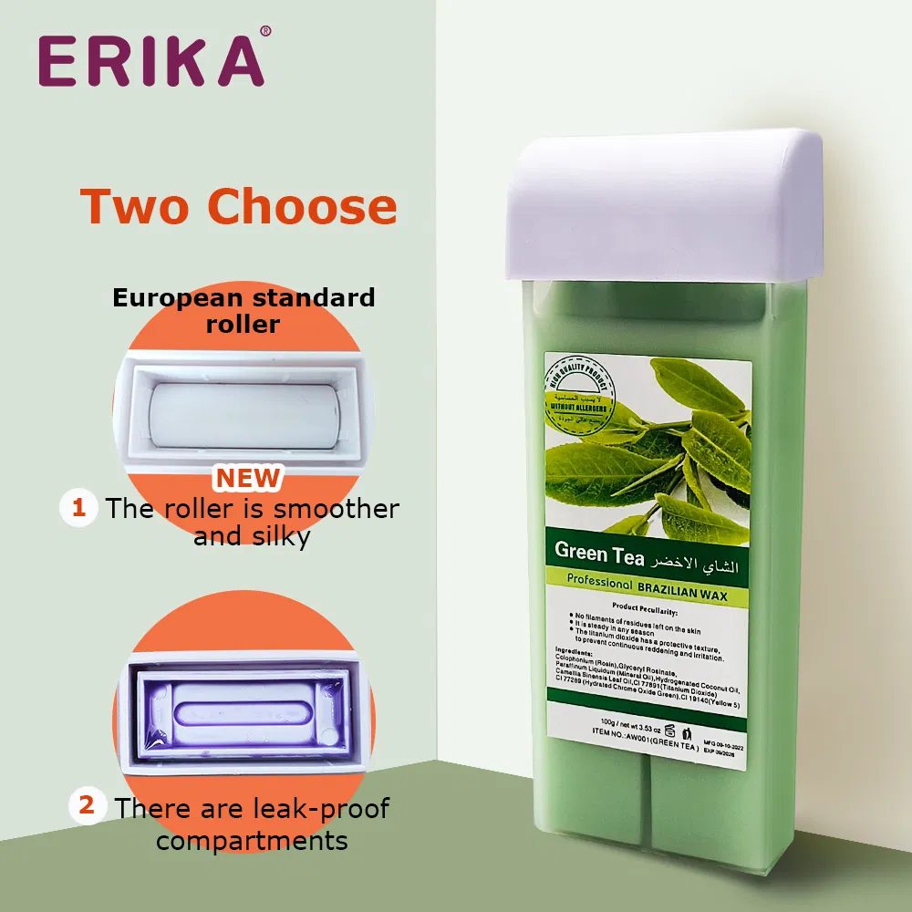100ml Cartridge Honey Soft Hair Removal Depilatory Wax for Women and Men at Home Roller Green Tea Body Waxing