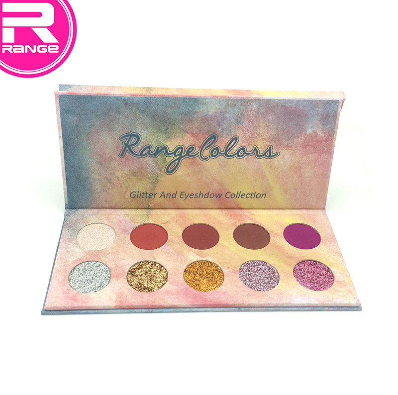 Professional 10 Color Makeup Eyeshadow and Glitter Palette Cosmetics