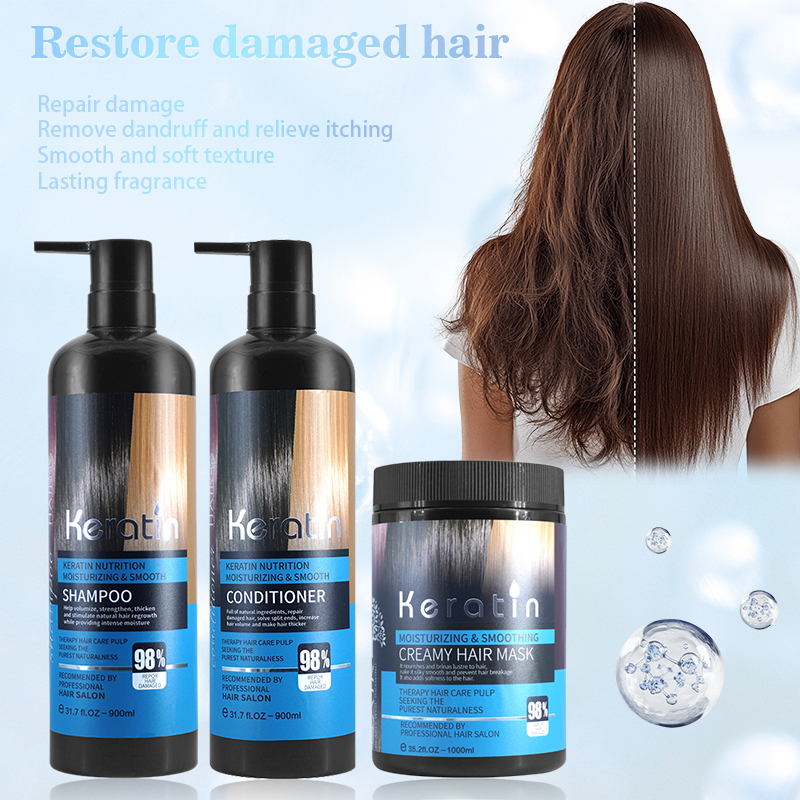 Stock Available Keratin Hair Care Sets Brazilian Hair Treatment Product Organic Shampoo And Conditioner For Salon