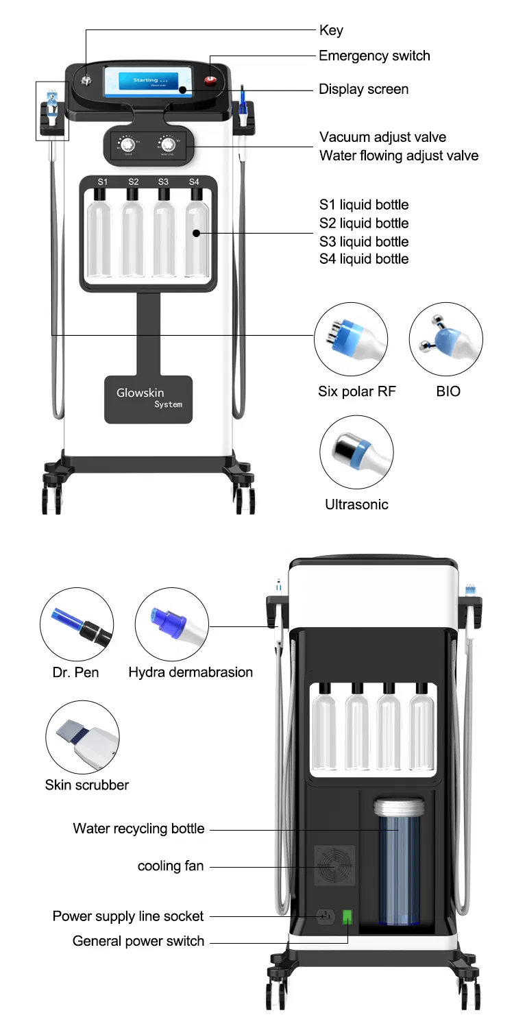 Professional 6 in 1 Blackhead Removal Deep Skin Cleaning Face Lifting Facial Microdermabraion Skincare Facial Machine