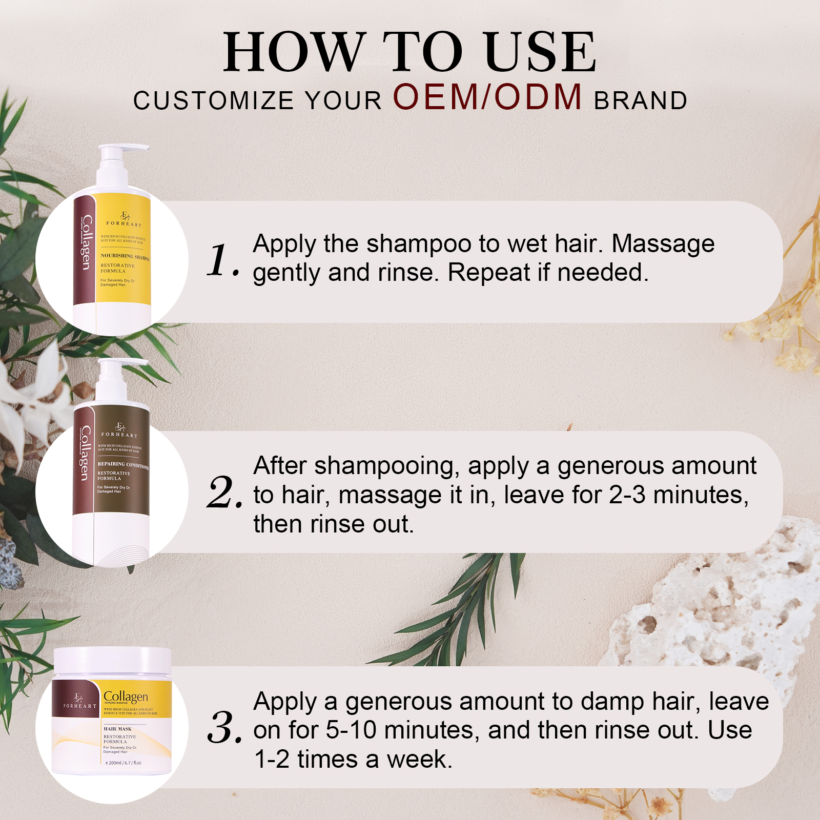 OEM Salon Professional Shampoo Sulfate Free Natural Organic Hair-Repairing Moisturizing Shampoo Keratin Shampoo for Paraben Free