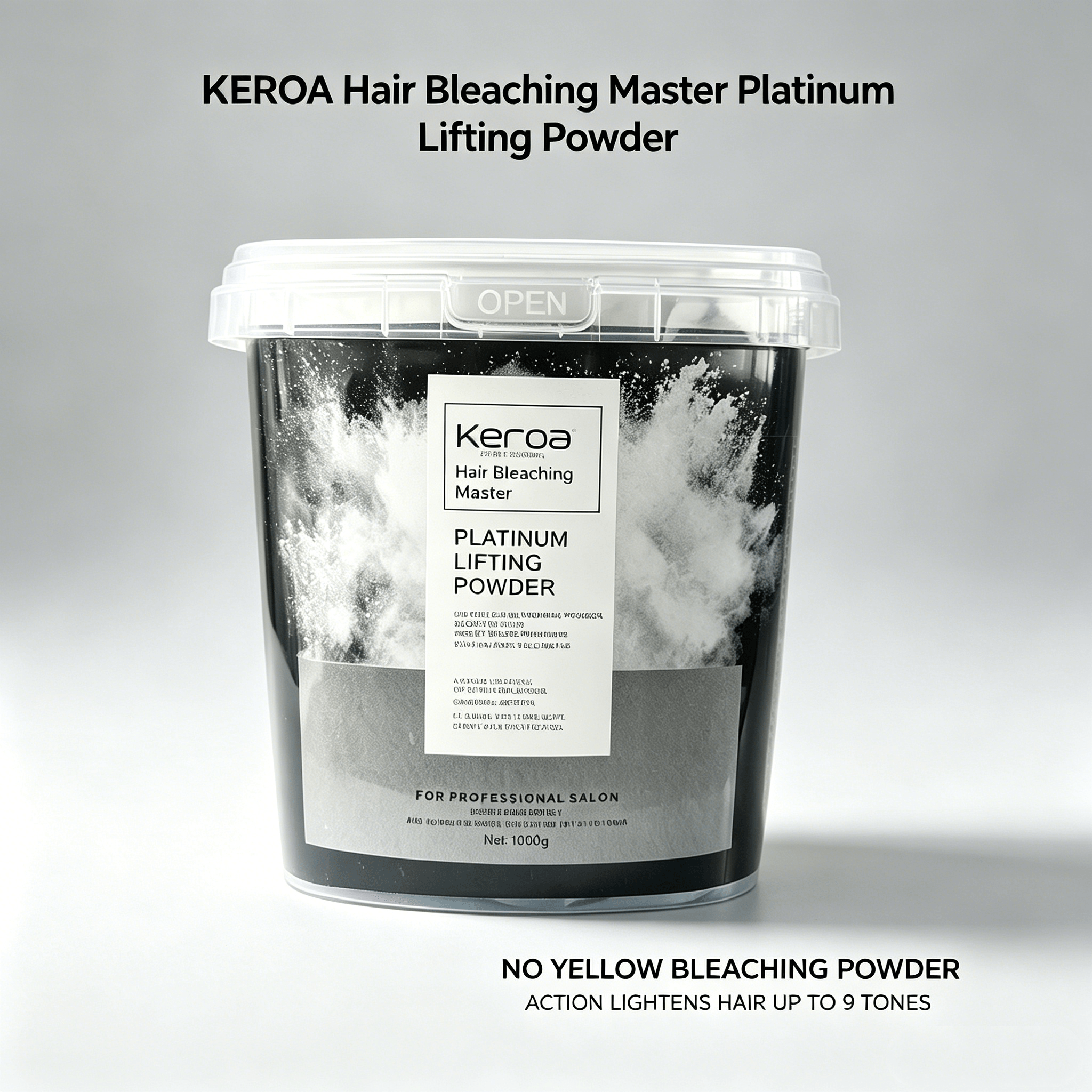 Professional Salon Hair Bleach Powder Keroa Platinum Lifting Powder No Yellow Tone 1kg Bulk