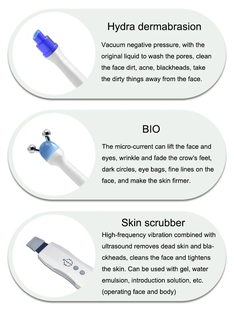 Professional 6 in 1 Blackhead Removal Deep Skin Cleaning Face Lifting Facial Microdermabraion Skincare Facial Machine