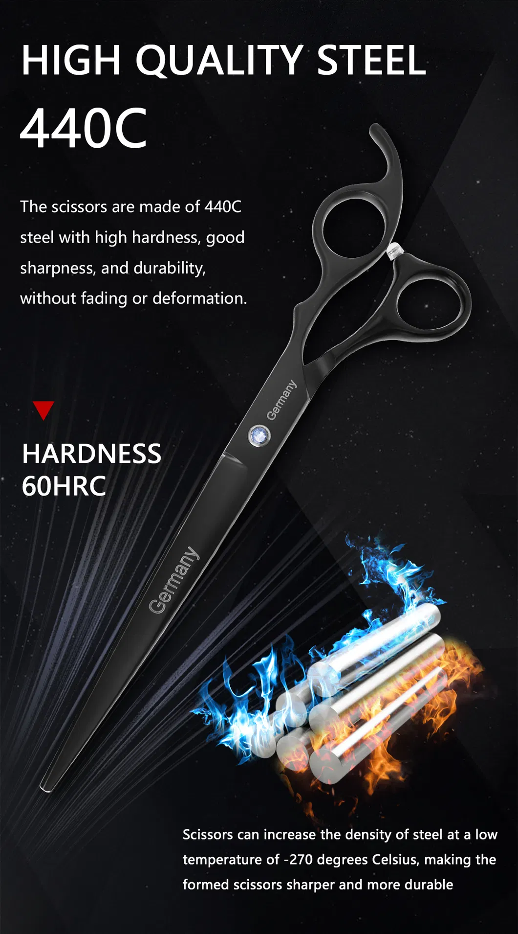 Four Sizes Scissor Black Professional Hairdresser Beauty Products Beauty Instrument