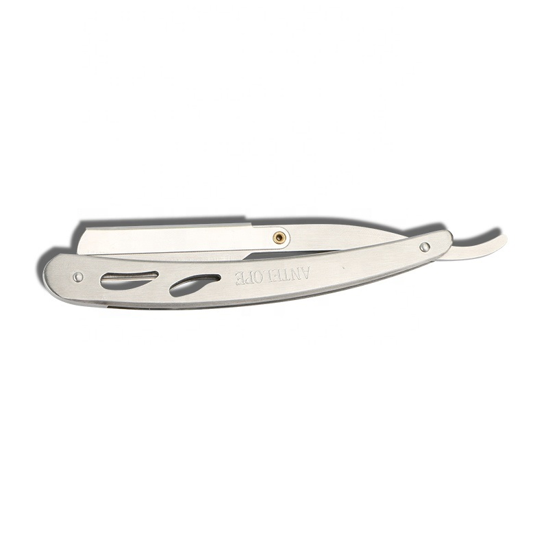Supoer Stainless Steel Folding Shaving Razor Straight Barber Razor with Blade