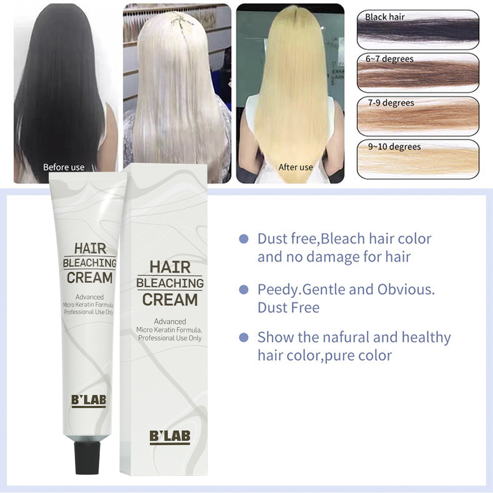 Private Label Hair Bleaching Powder Level 9 Dye for Professional Salon Dye Cream Color Permanent Dust Free Hair Bleaching Cream