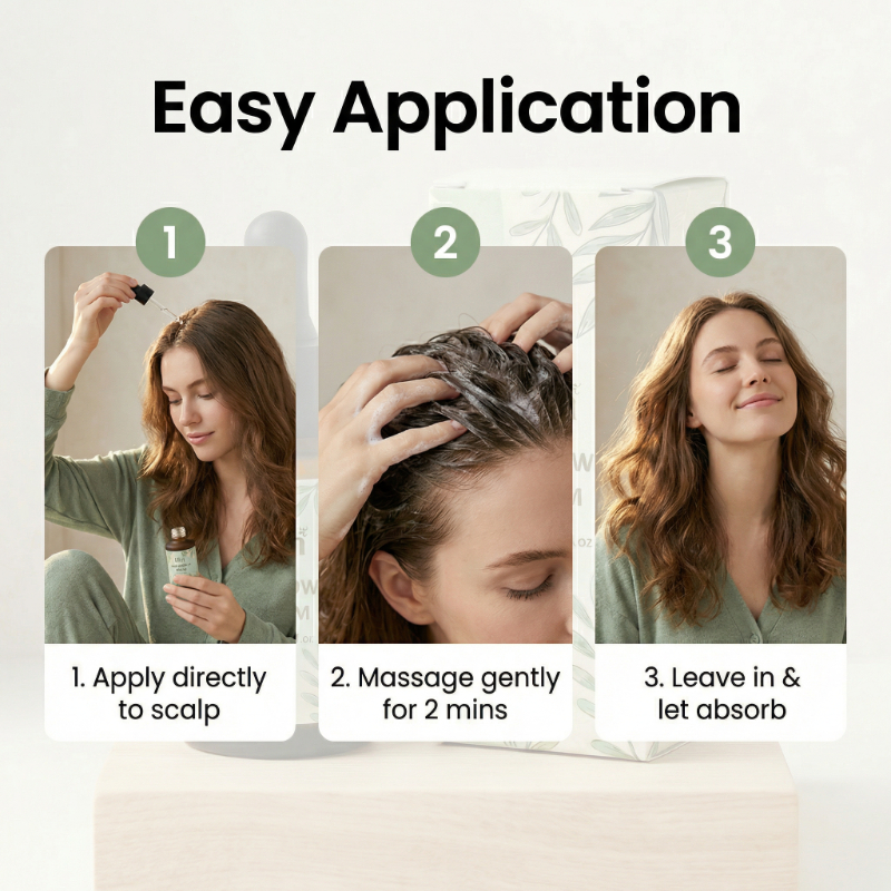 Customized Organic Squalane Nourishing Fast Hair Growth Regenerative Serum 2-IN-1 Formula Universal Hair Care Essence Oil