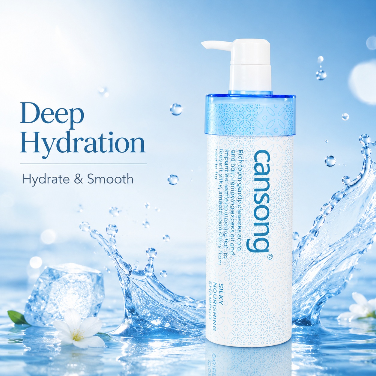 Herbal Keratin Smooth Shiny Hair Shampoo Salon Hair Care with Anti-Frizz Refreshing and Nourishing Formula Free Sample