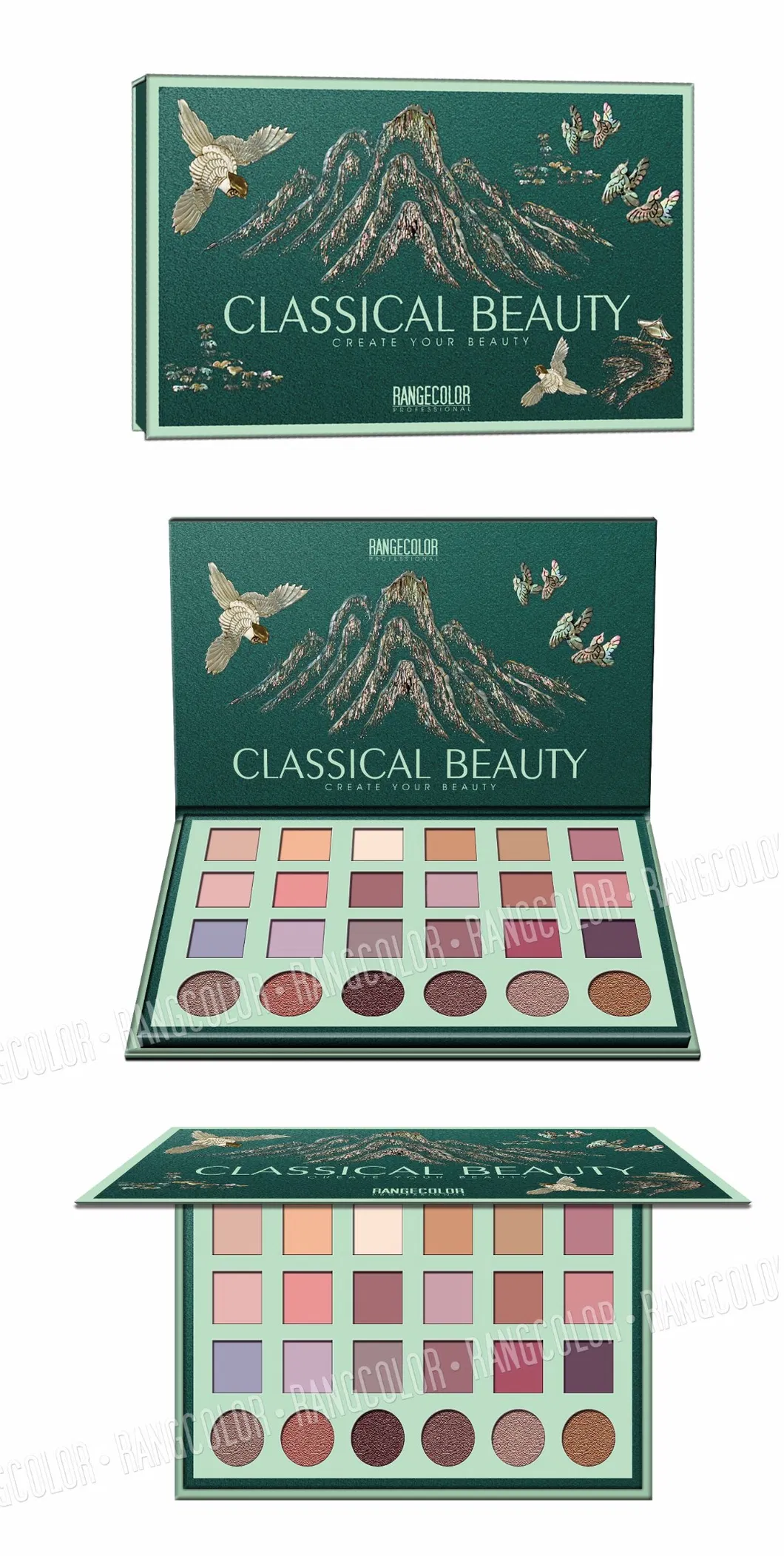 Professional 24 Color Eyeshadow Palette, High Pigment, Long Lasting Customized Formula, Professional Cosmetic Manufacturer, Private Label