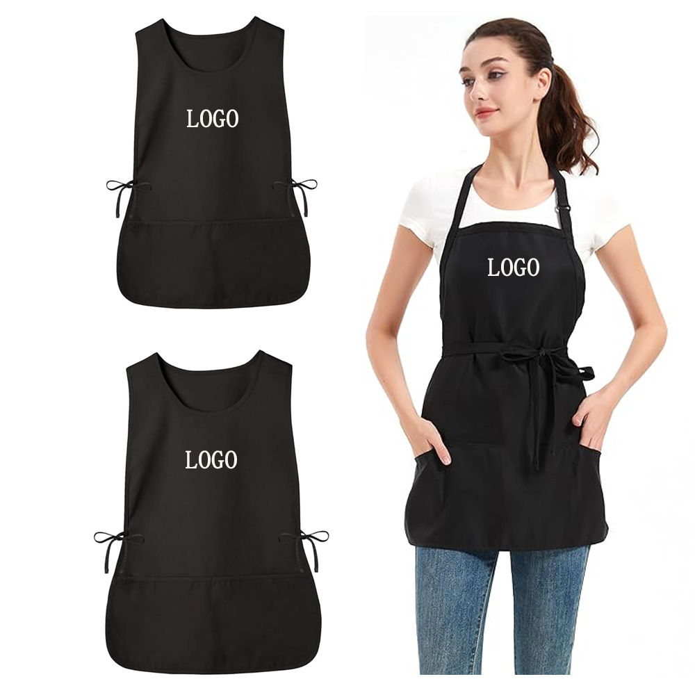 Cheaper Nurse Beauty Nail Hair Salon Black Sided Vest Cooking Grooming Black Waterproof Cobbler Apron