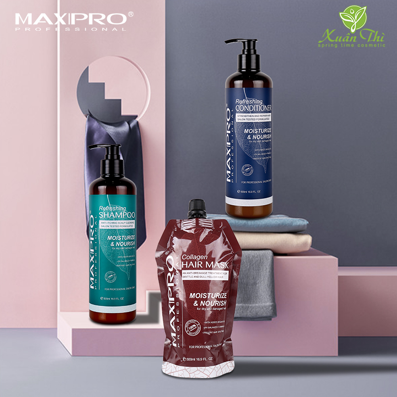 MAXIPRO Natural Organic Maca Essence Hair Repair Collagen Professional Salon Keratin Argan Oil Bag Hair Mask for Damaged Hair