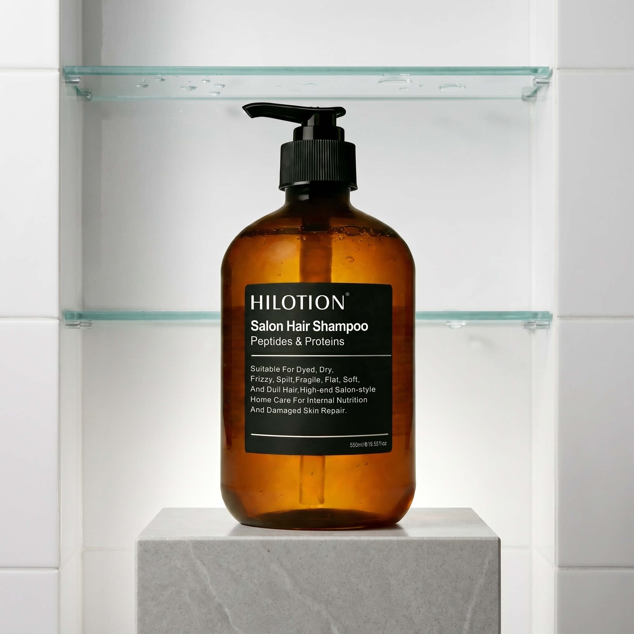 Hilotion Salon Peptide Clarifying Hair Shampoo Gentle Exfoliating Scalp Shampoo Supports Natural Hair Growth by Removing Scalp