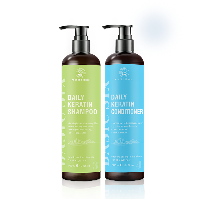 Professional Salon Organic Damage Repaired Daily Pure Moisturizing Keratin Hair Shampoo Conditioner Set Private Label Smoothing