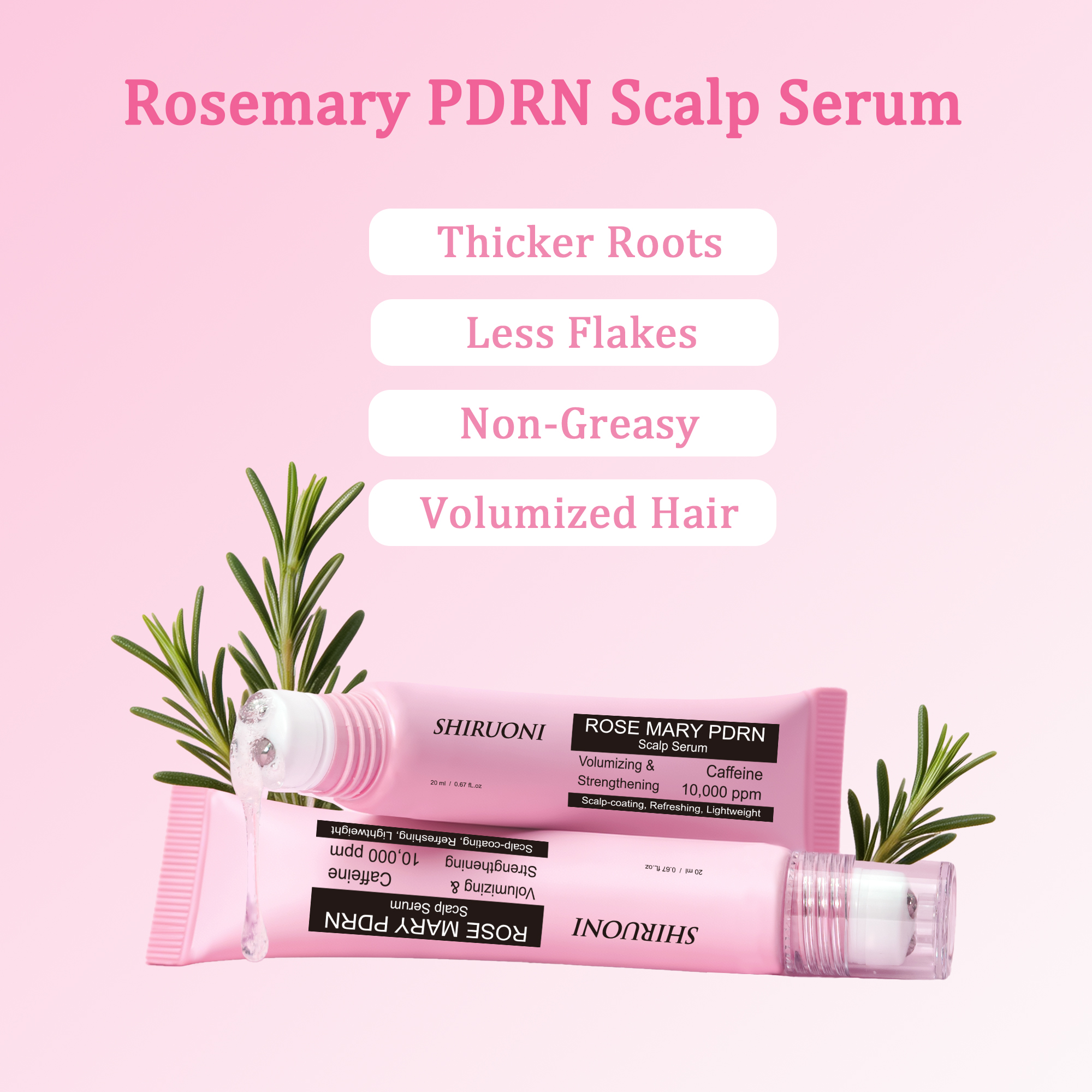 OEM ODM Natural Herbal Rosemary PDRN Hair Loss Prevention &amp; Root Strengthening Hair Scalp Serum For Damaged Hair Repairing