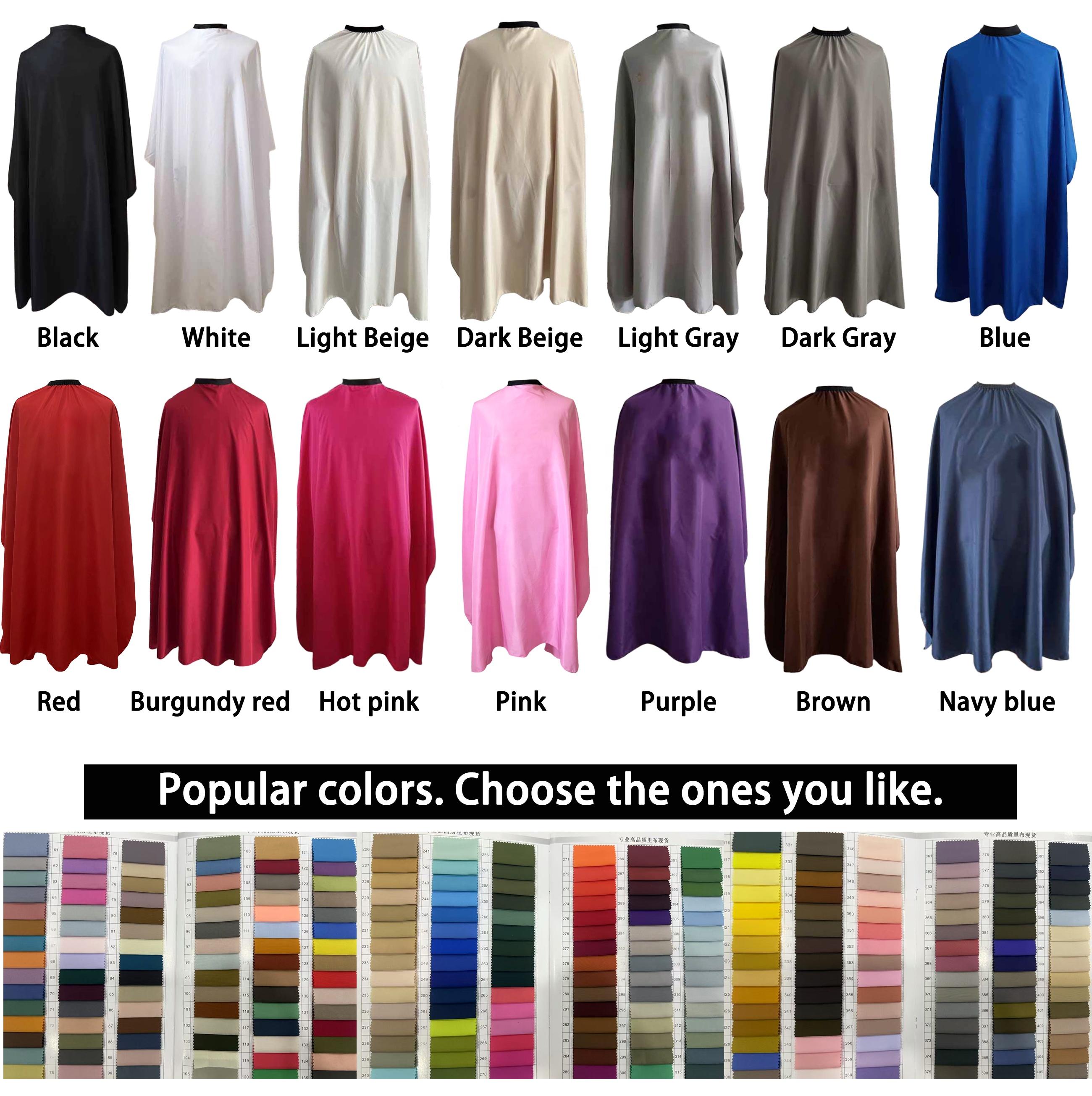 Custom Logo Low Moq Salon Cape Hair Cutting Water Resistant Hairdresser Stylist Barbershop Long Gown Capes Shawl Men Women