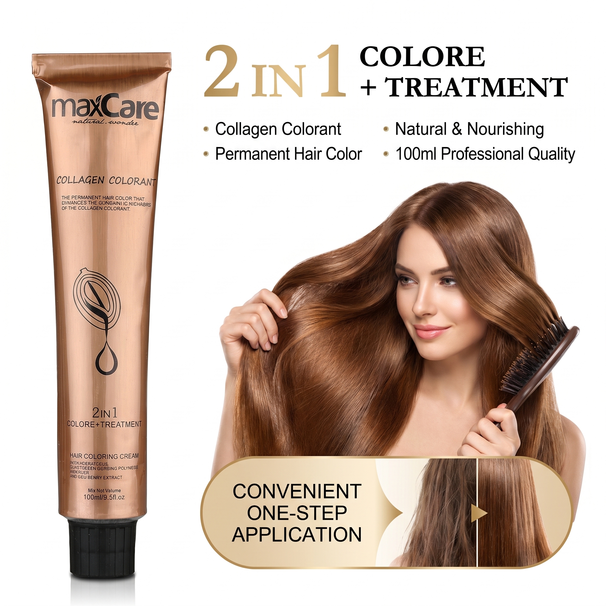 Private Label Professional Salon Use Permanent Low Ammonia Long Lasting 2 1 Coloring + Treatment Hair Color Dye Cream for Men