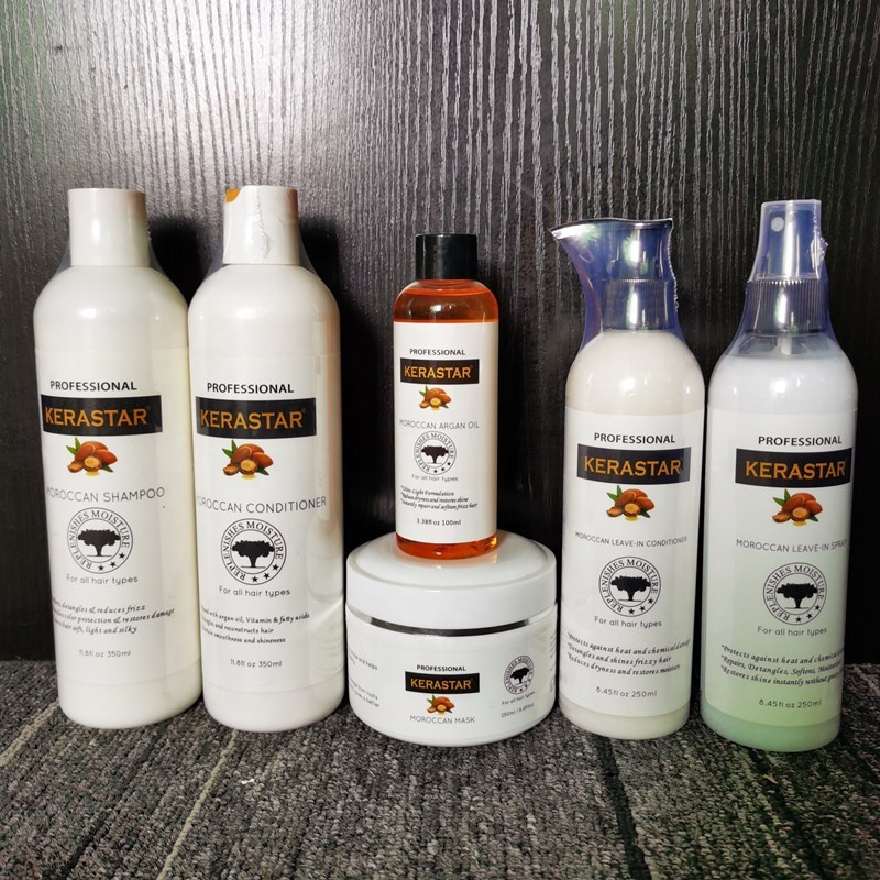 Argan Oil Shampoo Conditioner Leave in Heat protection Set Nourishing Argan Oil Product