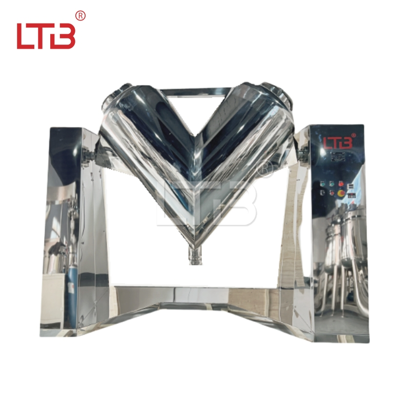 Professional-Grade V-Type Powder Mixer Food Daily Chemical and Cosmetic Product Blending Needs Optimal Results Stainless Steel Machine