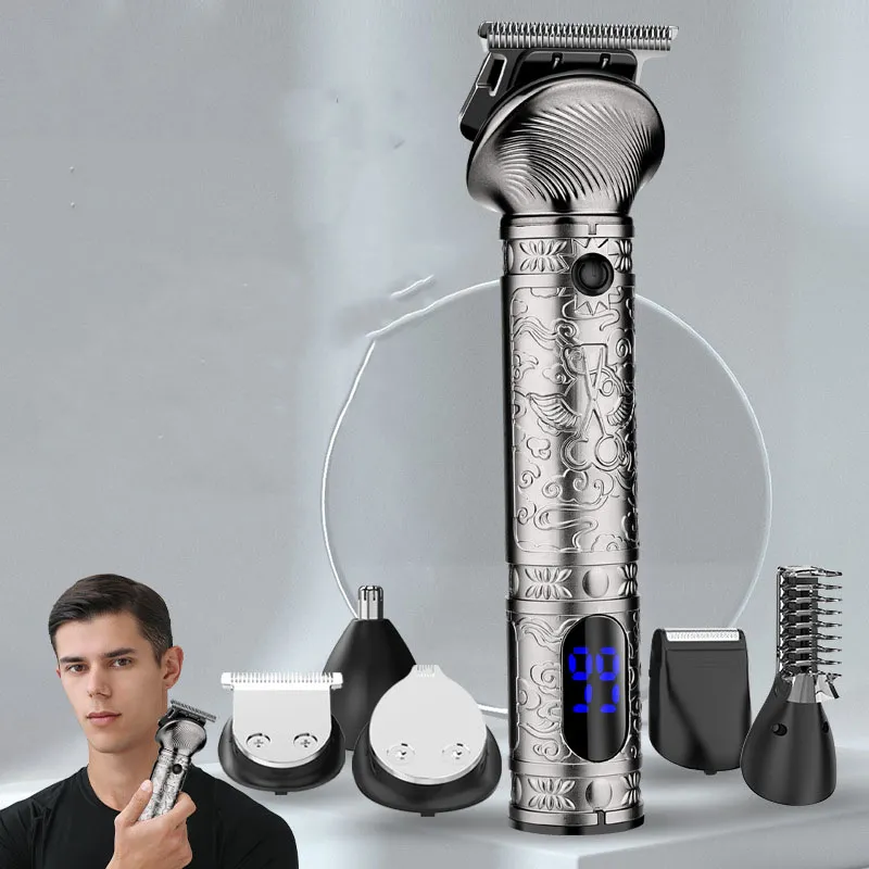 New Men's Barber High-Power Professional Electric Push Clippers Nose Hair Cutter Shaver