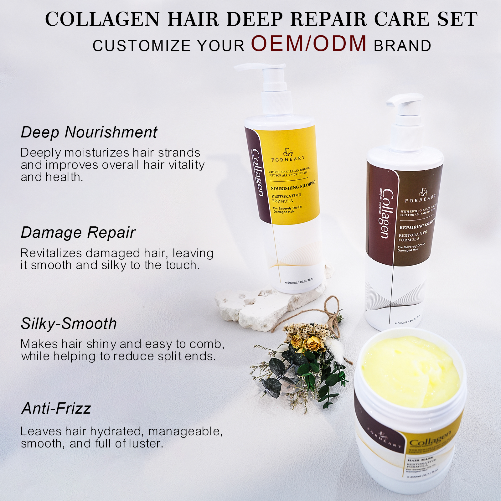 OEM Salon Professional Shampoo Sulfate Free Natural Organic Hair-Repairing Moisturizing Shampoo Keratin Shampoo for Paraben Free