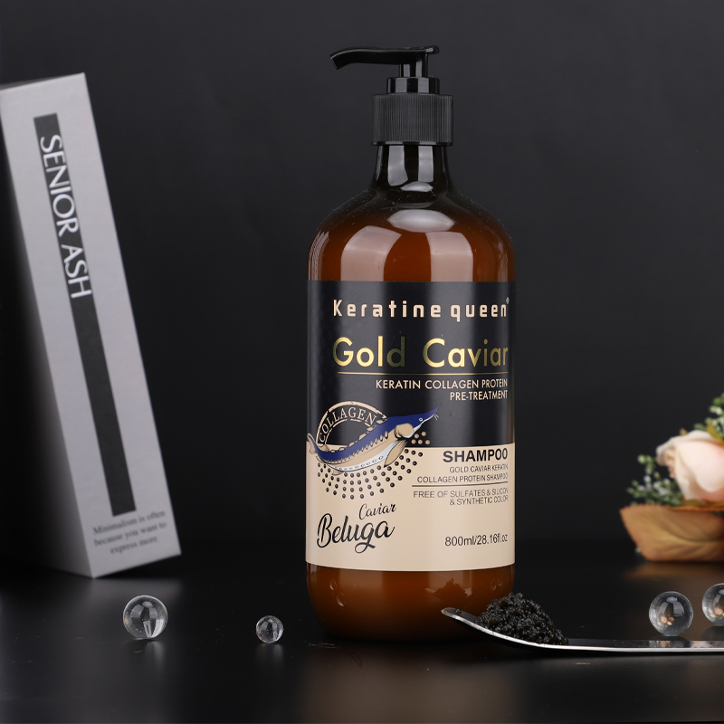 Hair Loss Caviar Hair Care Set Organic Black Gold Caviar Shampoo Conditioner Oil-Control Refreshing Products for Salon