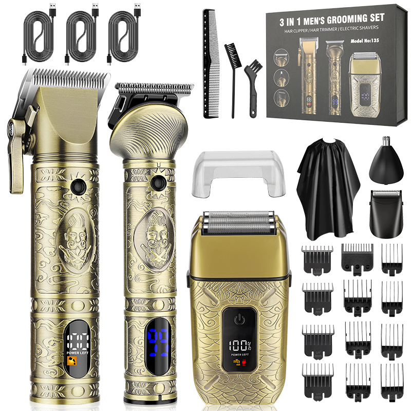 New Men's Barber High-Power Professional Electric Push Clippers Nose Hair Cutter Shaver