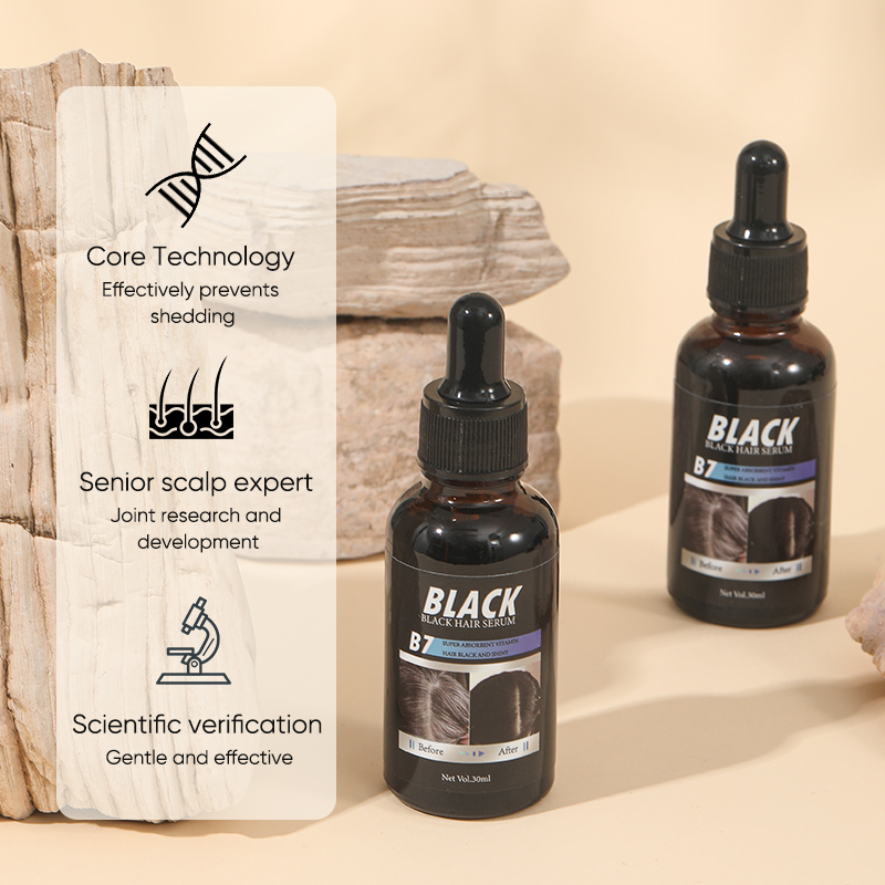 Private Label OEM/ODM Organic Peppermint Rose Coffee Men and Women Hair Treatment Black Hair Serum