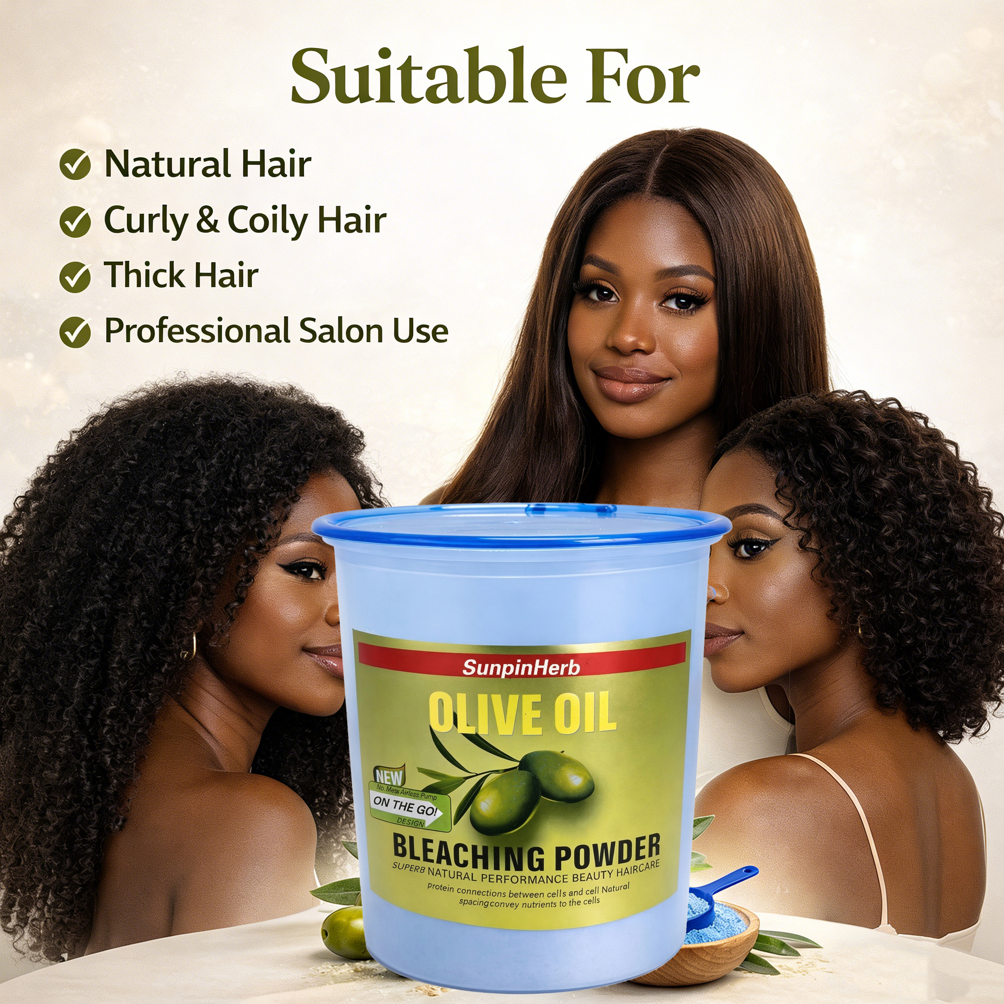 Hair Bleaching Powder Permanent Olive Oil Dust Free Strong Lift Lightener All Hair Types Salon Professional Bulk OEM Place