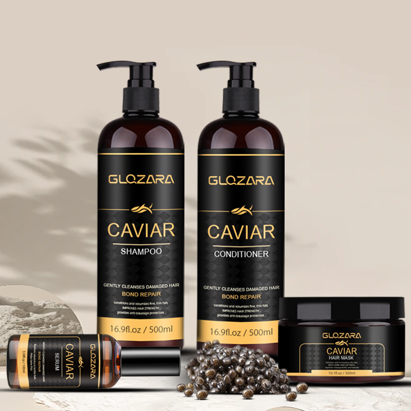 Private Label Luxury Salon Hair Care Treatment Caviar Essence Anti Frizzy Hair Deep Sea Caviar Shampoo and Conditioner
