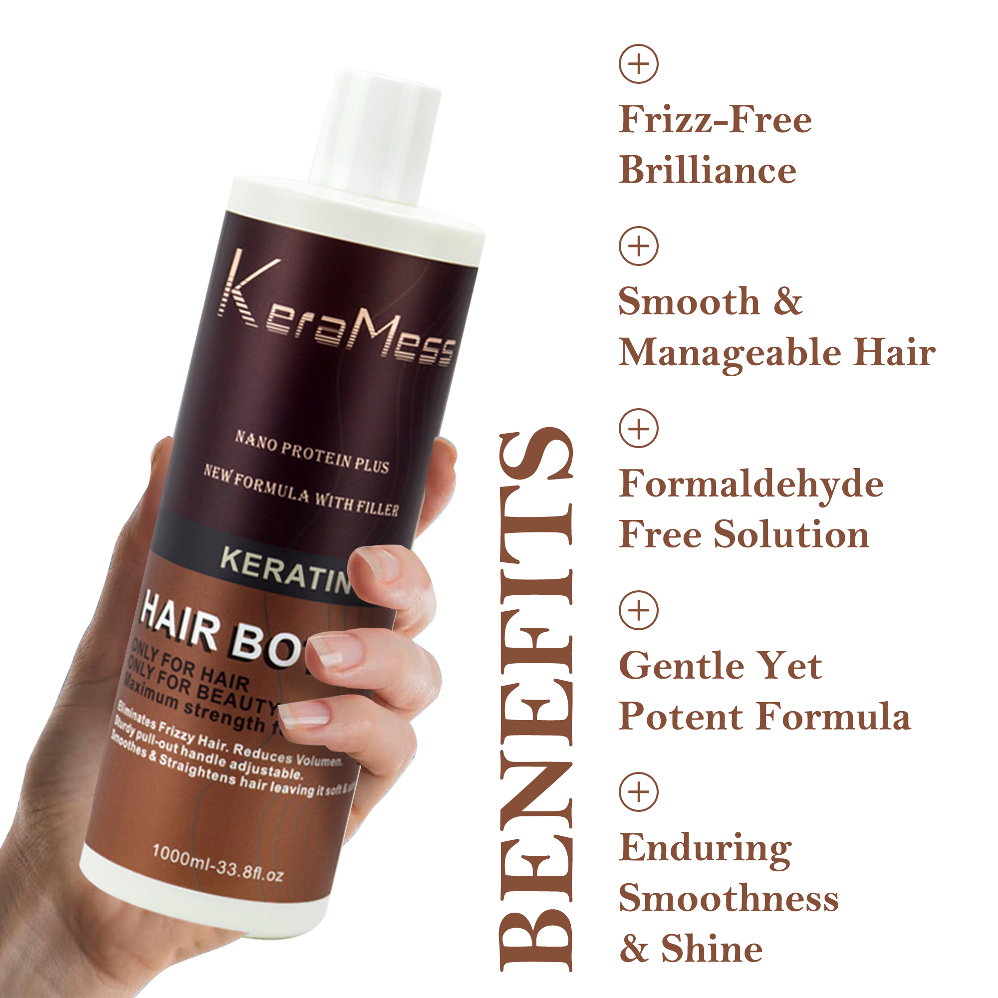 KeraMess Ultimate Brazilian Smoothing Therapy Formaldehyde Free Nano Keratin Salon Hair Straightening &amp; Deep Repair Treatment