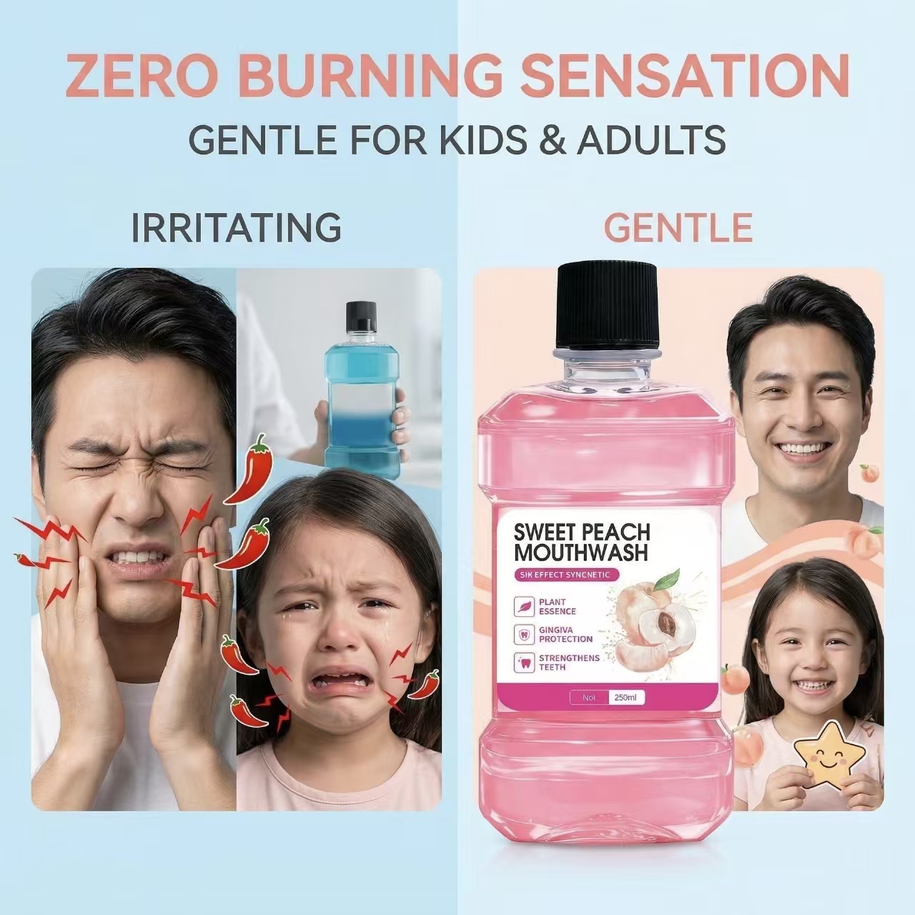 Custom Logo Various Flavors MouthWash Wholesale Stock Daily Oral Cleaning Mouth Rinse