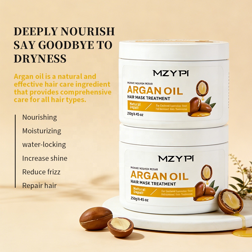 OEM Wheat Protein Organic Hair Cream 2-IN-1 Argan Oil Herbal Moroccan Nourishing Hair Mask Treatment Color-Protection For Hair