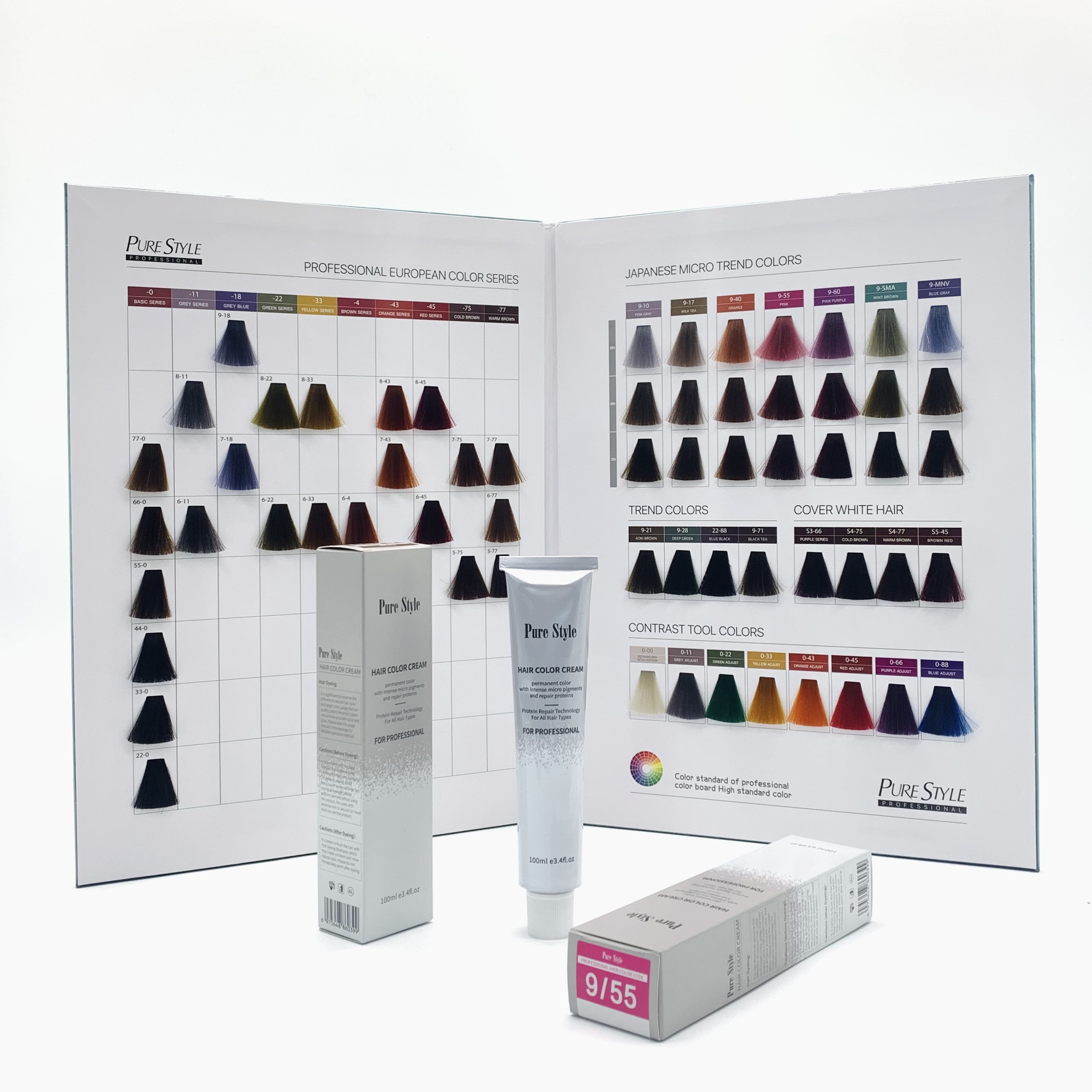 PureStyle Professional Salon Use Hair Dye Wholesale Low Ammonia Permanent Hair Color Cream OEM/ODM Cosmetic Products