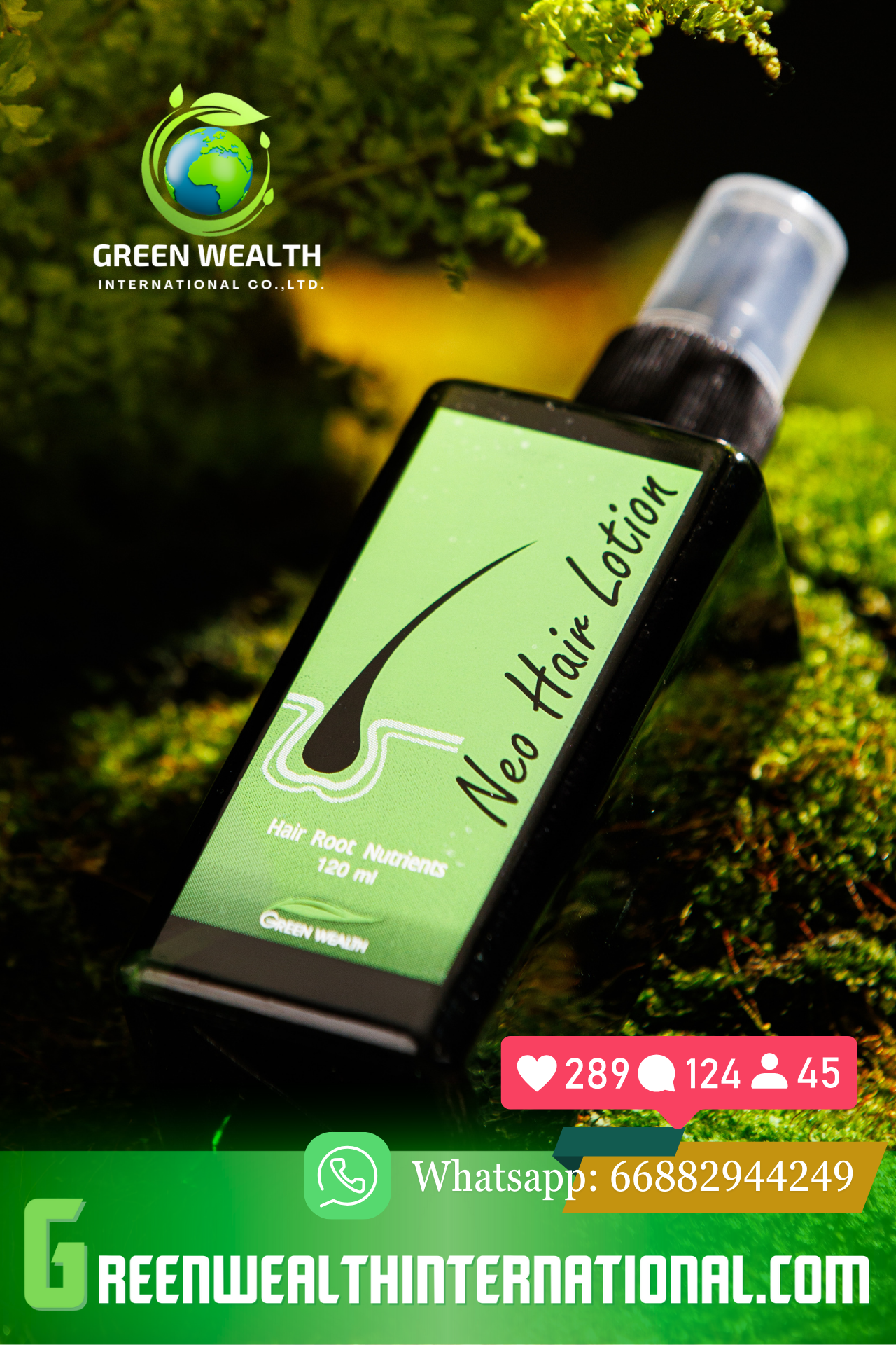 Neo Hair Lotion by Green Wealth Premium Organic Hair Treatment Spray for Daily Use Fast Shipping From Thailand Damage Hair Care
