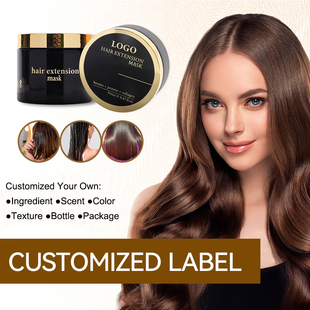 Manufacturer OEM Scent Hydrate Smooth Shiny Hair Care Products Keratin Hair Extension Mask Shampoo and Conditioner Kit for Salon