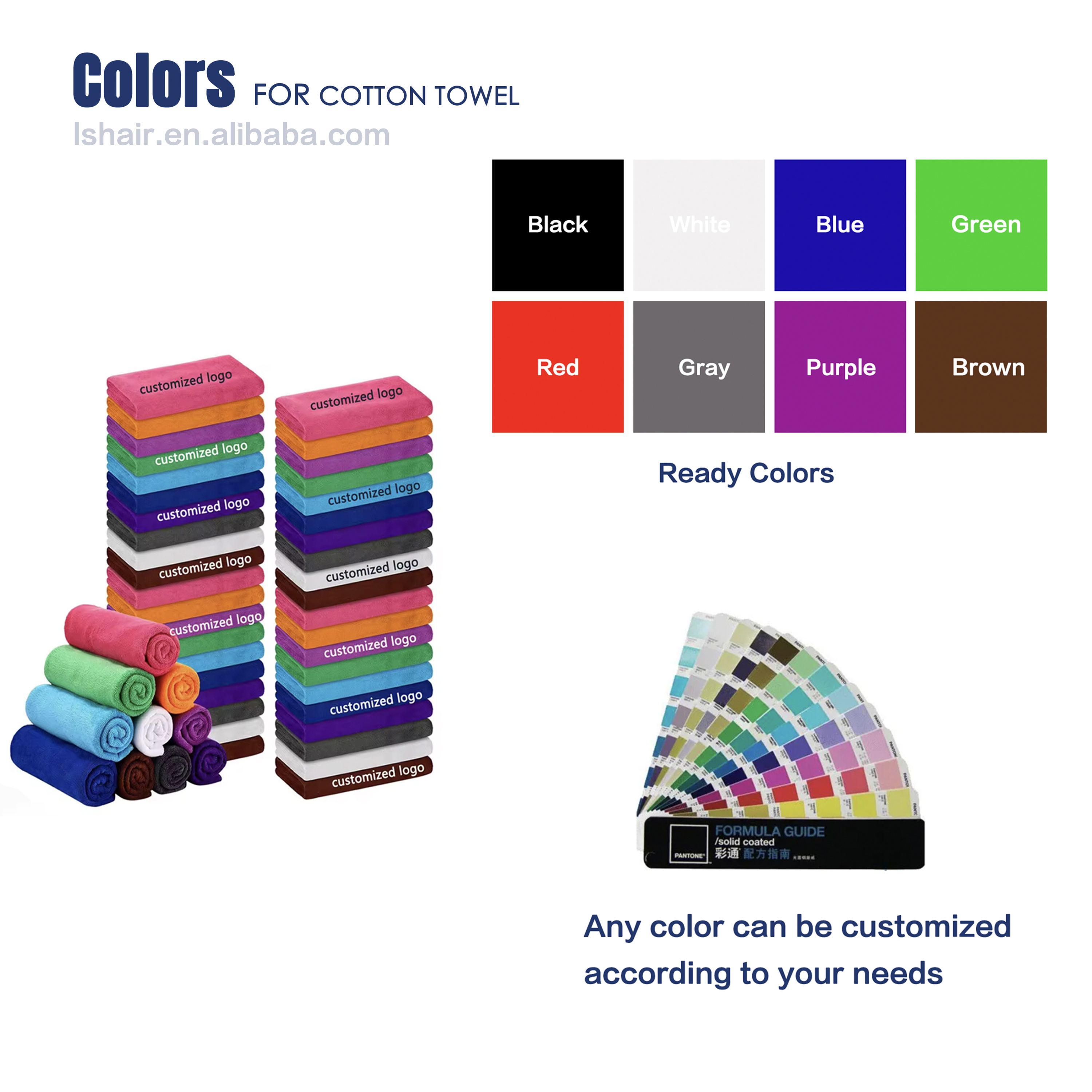 Wholesale Sports Gym Nail Hairdressing Beauty Salon Quick Dry Towel Custom Logo Hair Black Spa Towels