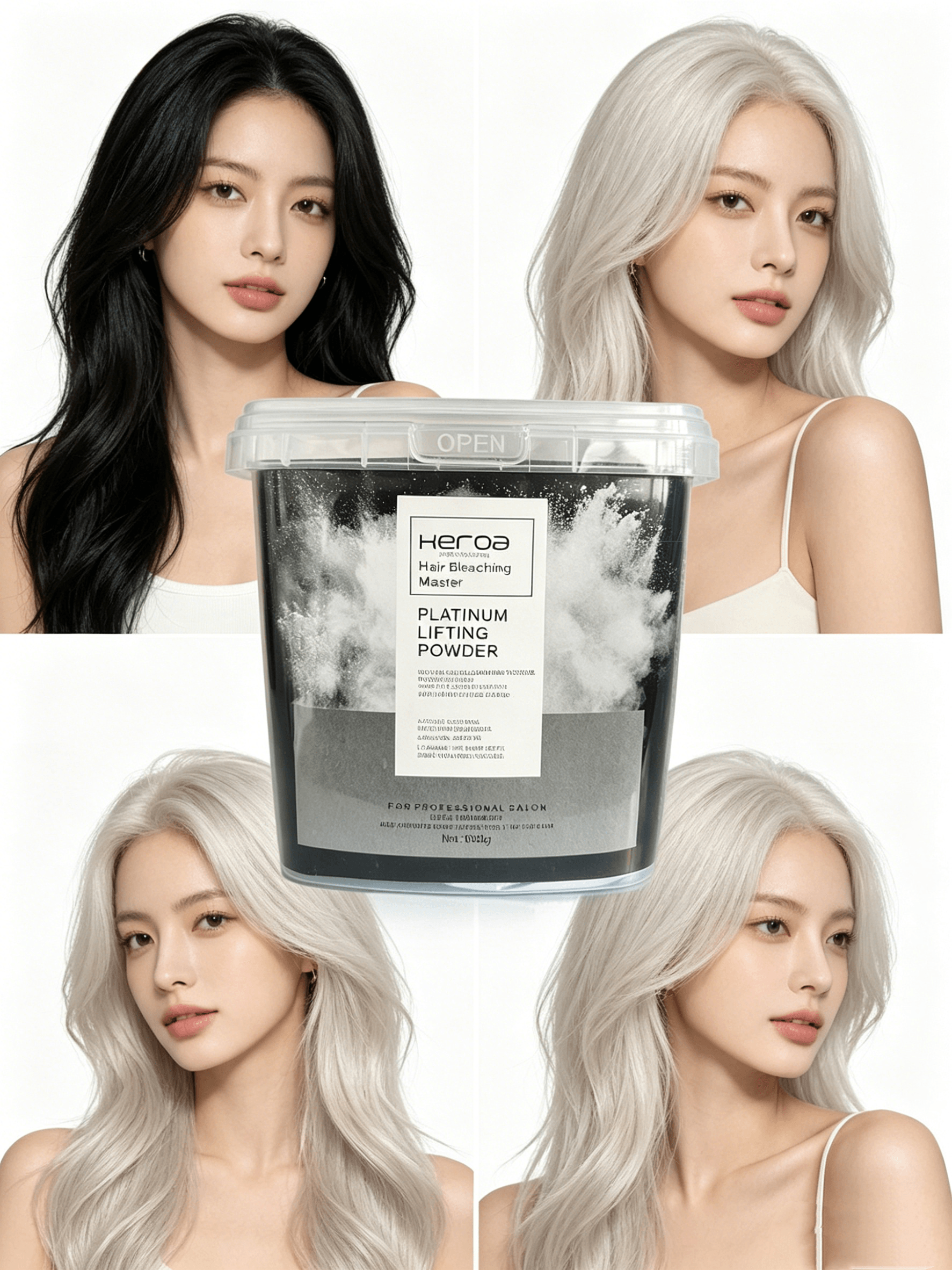 Professional Salon Hair Bleach Powder Keroa Platinum Lifting Powder No Yellow Tone 1kg Bulk